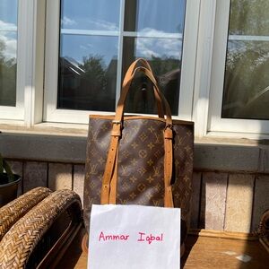 Louis Vuitton Brown Monogram Tote with Tan Straps